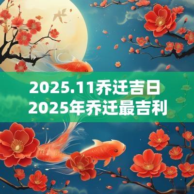 2025.11乔迁吉日 2025年乔迁最吉利的日子