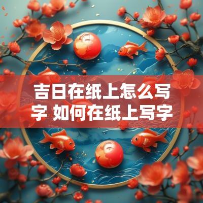 吉日在纸上怎么写字 如何在纸上写字却看不见