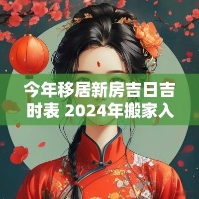 今年移居新房吉日吉时表 2025年搬家入住新房的吉日吉时