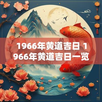 1966年黄道吉日 1966年黄道吉日一览表