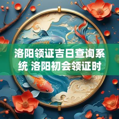 洛阳领证吉日查询系统 洛阳初会领证时间