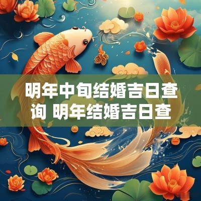 明年中旬结婚吉日查询 明年结婚吉日查询
