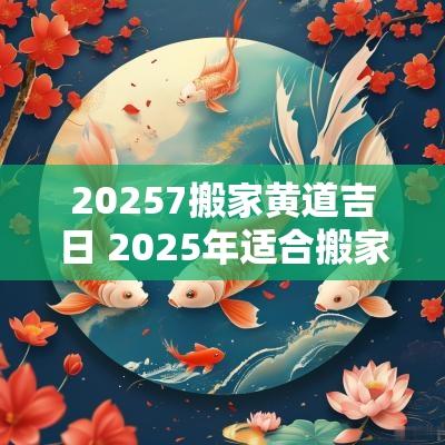 20257搬家黄道吉日 2025年适合搬家的黄道吉日