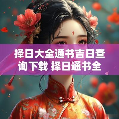 择日大全通书吉日查询下载 择日通书全书免费下载