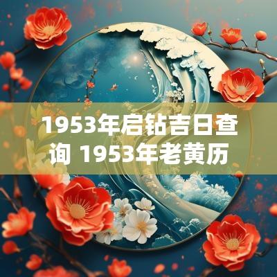 1953年启钻吉日查询 1953年老黄历