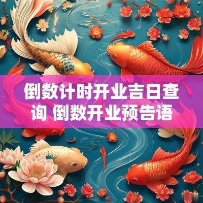 倒数计时开业吉日查询 倒数开业预告语