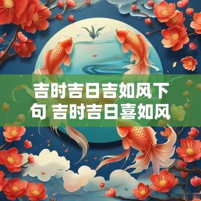 吉时吉日吉如风下句 吉时吉日喜如风顺口溜