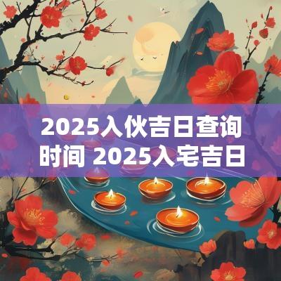 2025入伙吉日查询时间 2025入宅吉日