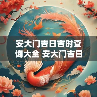 安大门吉日吉时查询大全 安大门吉日2025
