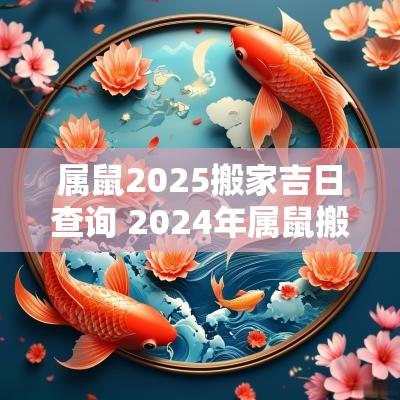 属鼠2025搬家吉日查询 2025年属鼠搬家最佳时间
