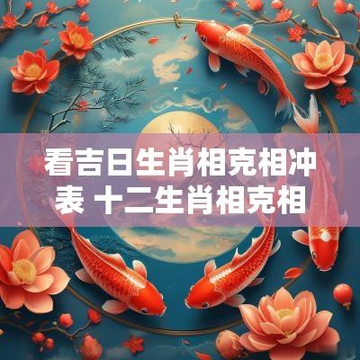 看吉日生肖相克相冲表 十二生肖相克相冲表