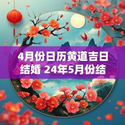 4月份日历黄道吉日结婚 24年5月份结婚黄道吉日日历