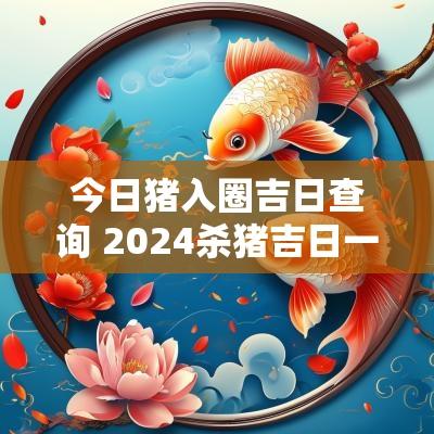 今日猪入圈吉日查询 2025杀猪吉日一览表查询