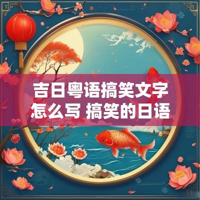 吉日粤语搞笑文字怎么写 搞笑的日语怎么说中文谐音