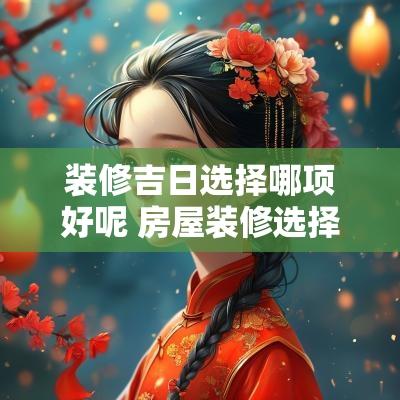 装修吉日选择哪项好呢 房屋装修选择吉日