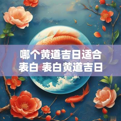 哪个黄道吉日适合表白 表白黄道吉日查询