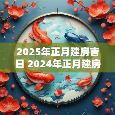 2025年正月建房吉日 2025年正月建房吉日查询