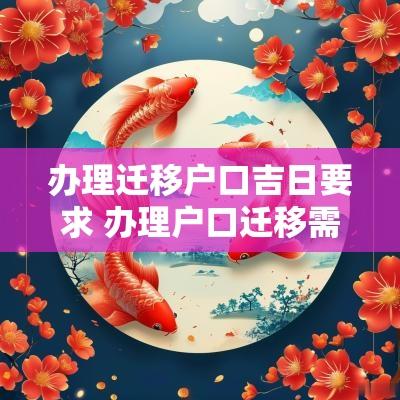 办理迁移户口吉日要求 办理户口迁移需要什么材料