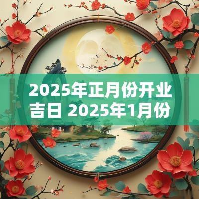 2025年正月份开业吉日 2025年1月份黄道吉日