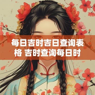 每日吉时吉日查询表格 吉时查询每日时辰吉凶