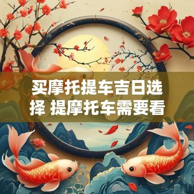 买摩托提车吉日选择 提摩托车需要看日子吗