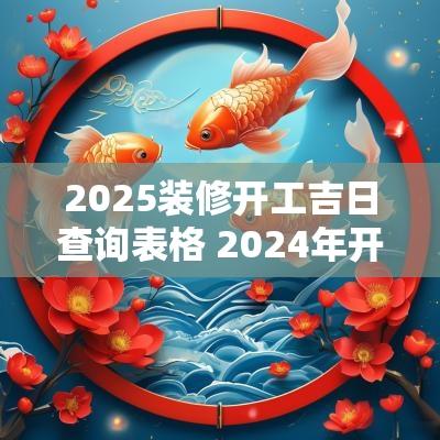2025装修开工吉日查询表格 2025年开工装修吉日查询