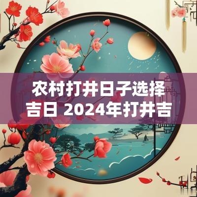 农村打井日子选择吉日 2025年打井吉日