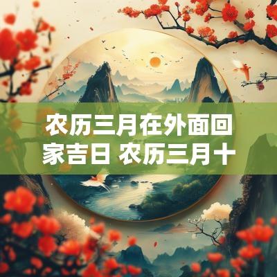 农历三月在外面回家吉日 农历三月十九可以搬家吗