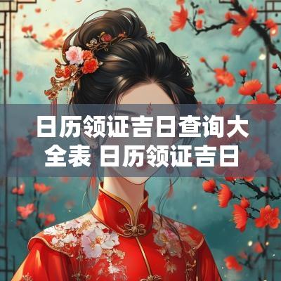 日历领证吉日查询大全表 日历领证吉日