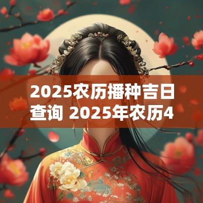 2025农历播种吉日查询 2025年农历4月20日黄道吉日查询