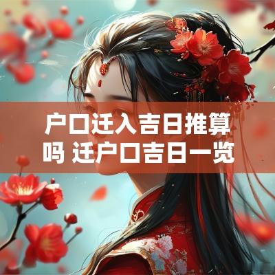 户口迁入吉日推算吗 迁户口吉日一览表