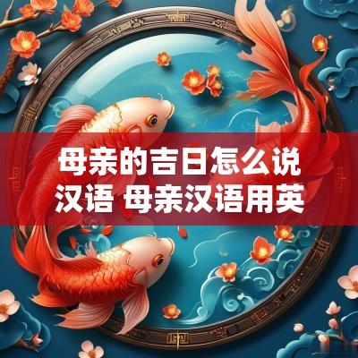 母亲的吉日怎么说汉语 母亲汉语用英语怎么说