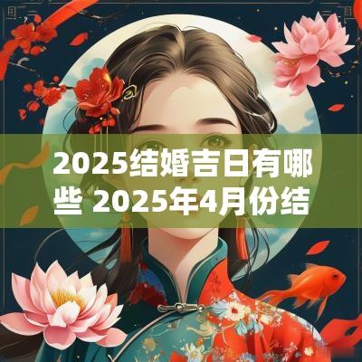 2025结婚吉日有哪些 2025年4月份结婚黄道吉日有哪些