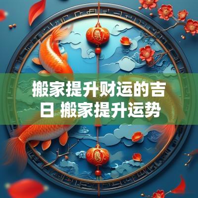 搬家提升财运的吉日 搬家提升运势
