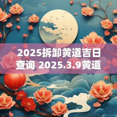 2025拆卸黄道吉日查询 2025.3.9黄道吉日