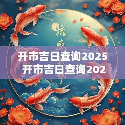开市吉日查询2025 开市吉日查询2025年黄道吉日