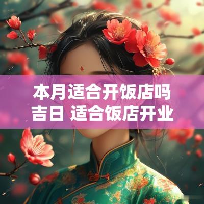 本月适合开饭店吗吉日 适合饭店开业黄道吉日