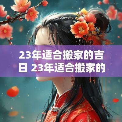 23年适合搬家的吉日 23年适合搬家的黄道吉日