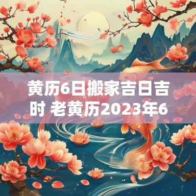 黄历6日搬家吉日吉时 老黄历2025年6月份搬家吉日吉时