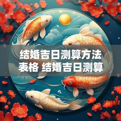 结婚吉日测算方法表格 结婚吉日测算免费