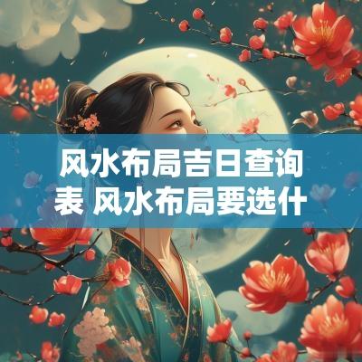风水布局吉日查询表 风水布局要选什么吉日