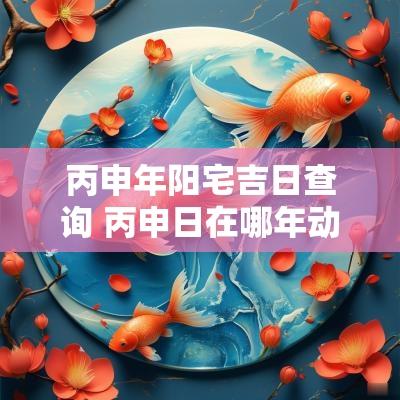 丙申年阳宅吉日查询 丙申日在哪年动姻缘