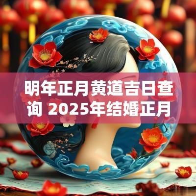 明年正月黄道吉日查询 2025年结婚正月黄道吉日查询