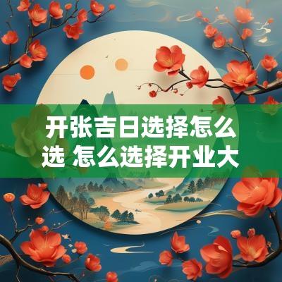 开张吉日选择怎么选 怎么选择开业大吉日