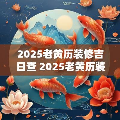 2025老黄历装修吉日查 2025老黄历装修吉日查询表