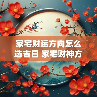 家宅财运方向怎么选吉日 家宅财神方位怎么推算