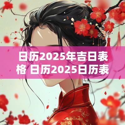 日历2025年吉日表格 日历2025日历表黄道吉日