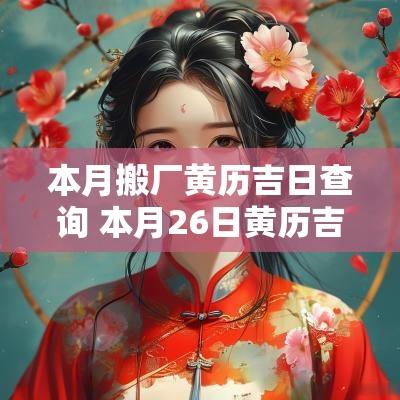 本月搬厂黄历吉日查询 本月26日黄历吉日查询