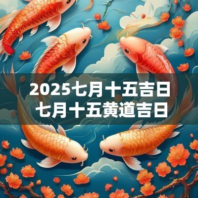 2025七月十五吉日 七月十五黄道吉日查询