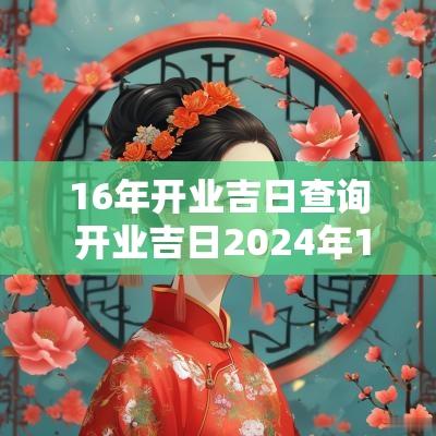 16年开业吉日查询 开业吉日2025年1月最佳时间查询